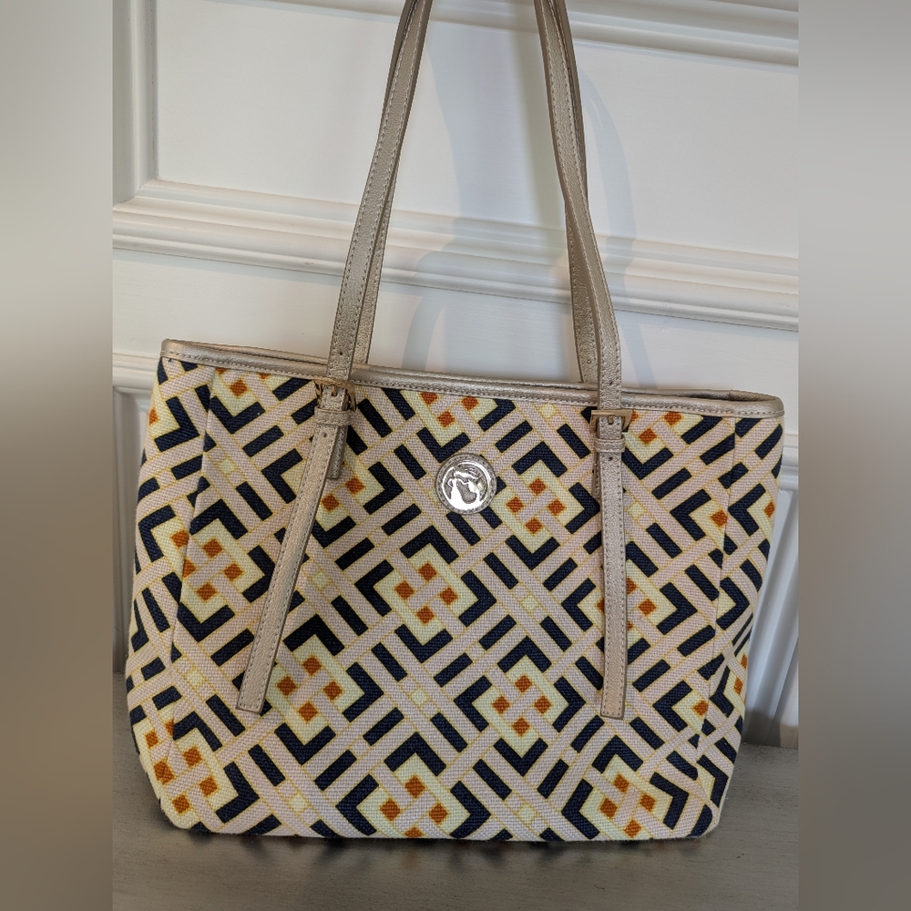 Spartina 449 Harbor Light Geometric Tote Bag - Beige and Black